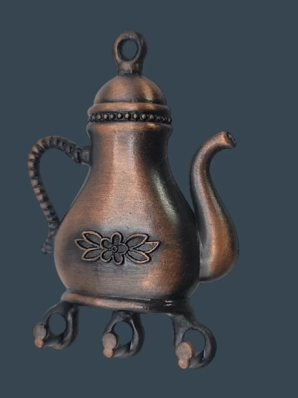 Vintage I.Godinger Vintage Coffee Pot Wall Decor Three Hook Key Holder
